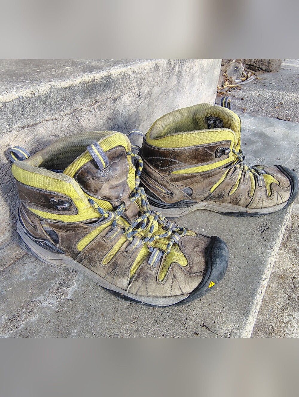 Keen Brown and Yellow Hiking Boots